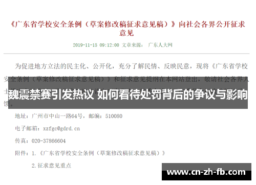 魏震禁赛引发热议 如何看待处罚背后的争议与影响
